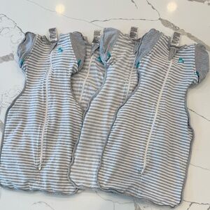Bundle of FOUR love to dream transition swaddles Gray Striped